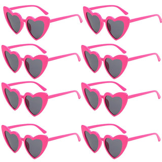 6/8 Pairs Heart Shaped Retro Sunglasses