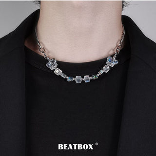 Pearl Rhinestones Necklace For Men