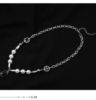 Pearl Rhinestones Necklace For Men