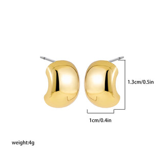 Stainless Steel Gold Plated Big Chunky Waterdrop Earrings