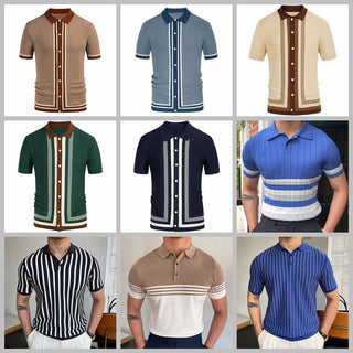 Knitted Striped Polo Shirt (See more options)