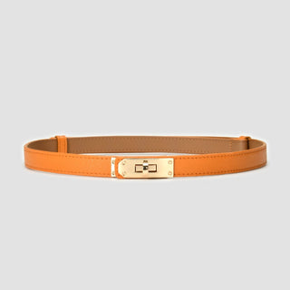 Leather Gold Knot Buckle Waist Belt