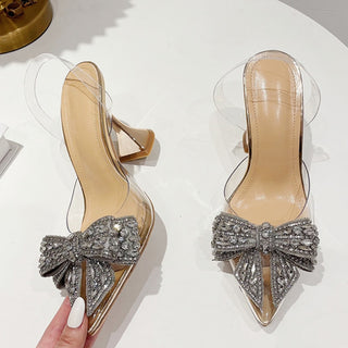 Transparent Crystal Bowknot High Heels