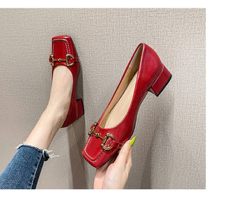 Thick Heel Square Toe Mary Jane Shoes