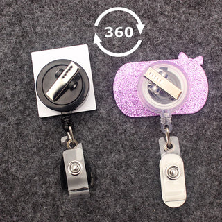 Shiny PVC Retractable Badge Holder