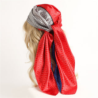 Printed Silk Satin Neckerchief Shawl Scarf