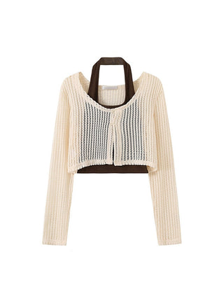 Y2K Halter Hollow Out Knit Top