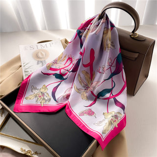 Satin Silk Patterned Scarf