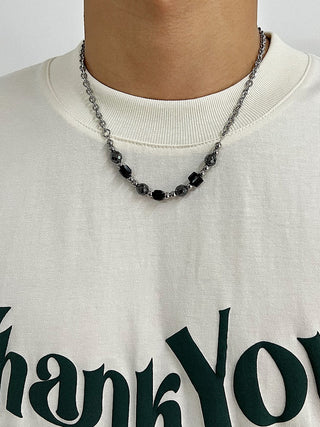 Pearl Rhinestones Necklace For Men