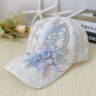 Mesh Lace Embroidered Baseball Cap (For AU/UK/USA only)