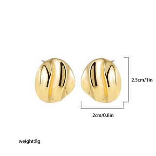 Stainless Steel Gold Plated Big Chunky Waterdrop Earrings