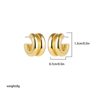 Stainless Steel Gold Plated Big Chunky Waterdrop Earrings