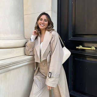 Cropped Long Sleeves Trench Coat