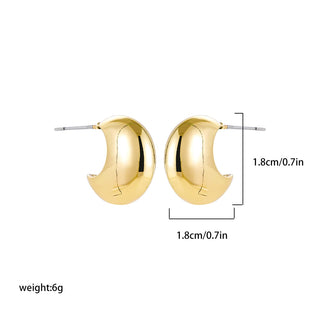 Stainless Steel Gold Plated Big Chunky Waterdrop Earrings