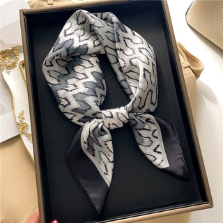 Satin Silk Patterned Scarf