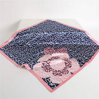 Printed Silk Satin Neckerchief Shawl Scarf