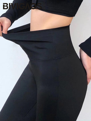 High Waist Slim Flared Pants