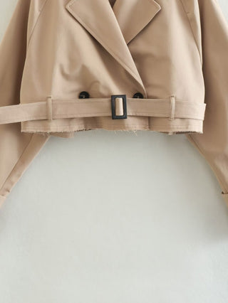 Cropped Long Sleeves Trench Coat