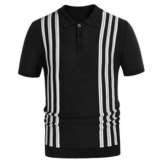 Knitted Striped Polo Shirt