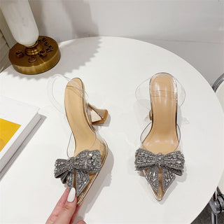 Transparent Crystal Bowknot High Heels