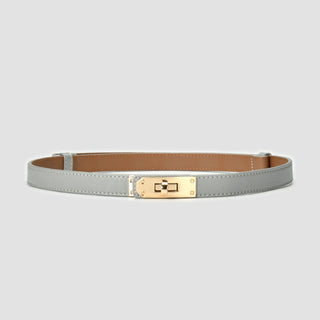 Leather Gold Knot Buckle Waist Belt