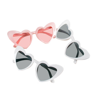 6/8 Pairs Heart Shaped Retro Sunglasses