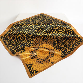 Printed Silk Satin Neckerchief Shawl Scarf