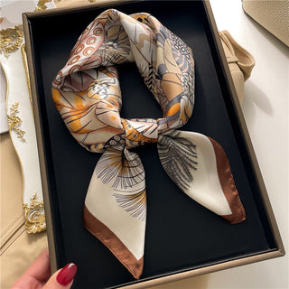 Satin Silk Patterned Scarf