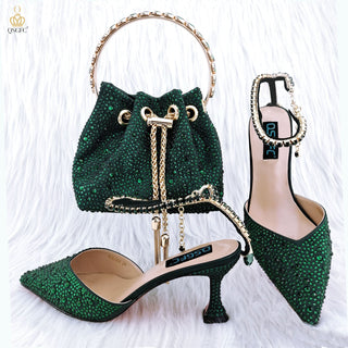 Women's Rhinestone Shoes And Bag Set (See more options)