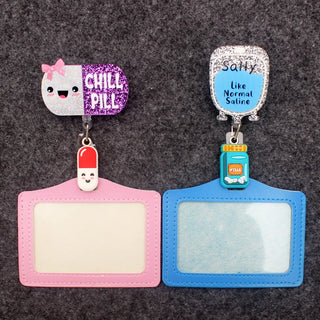 Shiny PVC Retractable Badge Holder