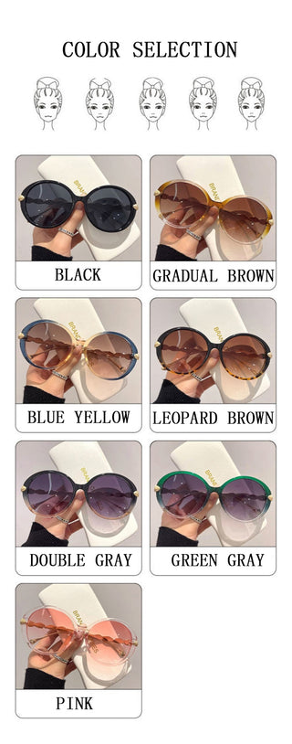 Retro Gradient Round Sunglasses Women