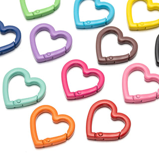 5pc 21/25mm Heart Key Ring Snap Clip