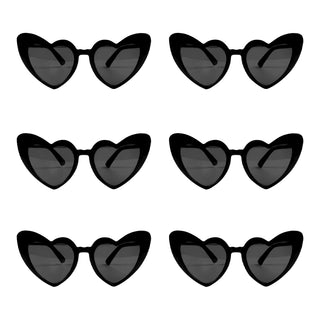 6/8 Pairs Heart Shaped Retro Sunglasses