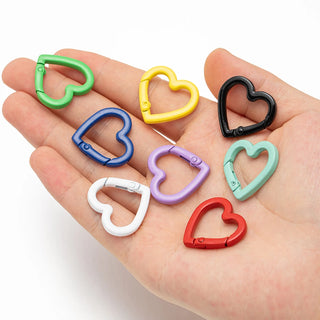 5pc 21/25mm Heart Key Ring Snap Clip