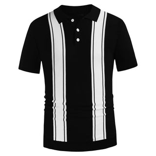 Knitted Striped Polo Shirt