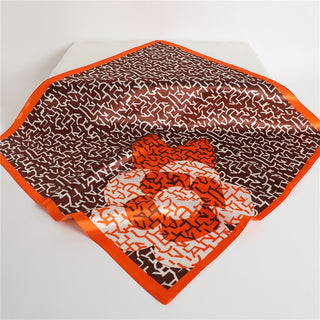 Printed Silk Satin Neckerchief Shawl Scarf