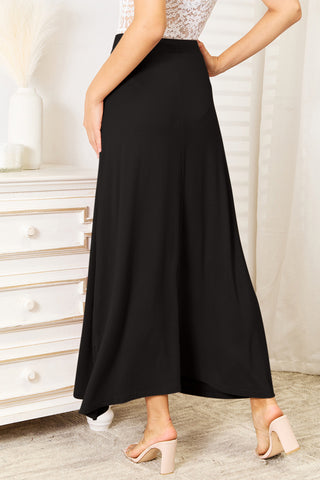 Soft Rayon Drawstring Waist Maxi Skirt Rayon (Available in USA only)