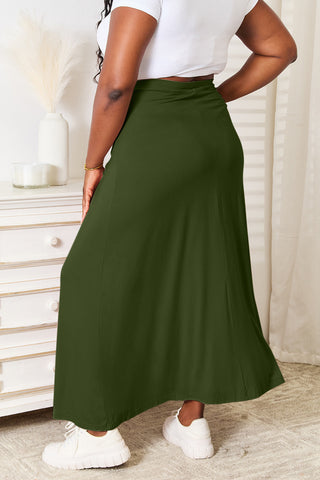 Soft Rayon Drawstring Waist Maxi Skirt Rayon (Available in USA only)