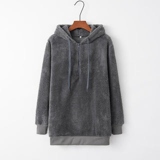 Quarter-Zip Drawstring Teddy Hoodie  (Available in USA only)