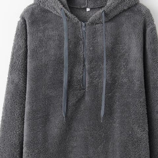 Quarter-Zip Drawstring Teddy Hoodie  (Available in USA only)