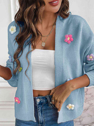 Floral Long Sleeve Open Front Cardigan  (Available in USA only)