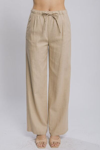 Drawstring Wide Leg Pants with Pockets (Available in USA only)