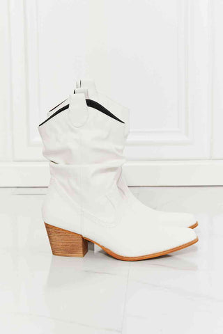 Scrunch Cowboy Boots in White (Available in USA only)