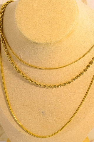 18K Gold-Plated Triple Layer Necklace (Available in USA ONLY)