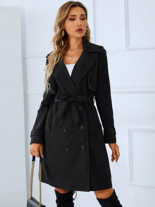 Tie Belt Double-Breasted Trench Coat (Available in USA ONLY)