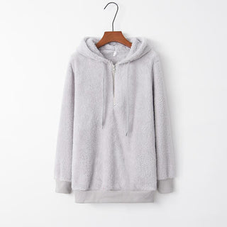 Quarter-Zip Drawstring Teddy Hoodie  (Available in USA only)