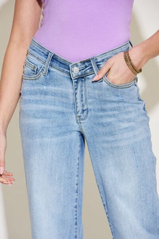 V Front Waistband Straight Jeans (Available in USA only)