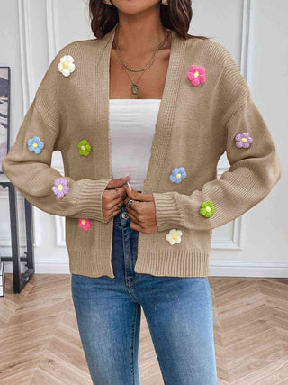 Floral Long Sleeve Open Front Cardigan  (Available in USA only)