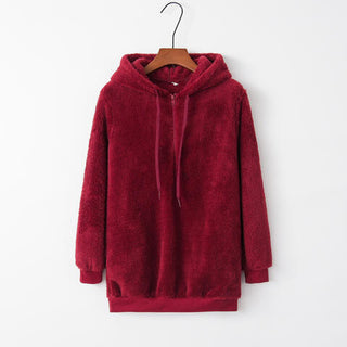 Quarter-Zip Drawstring Teddy Hoodie  (Available in USA only)