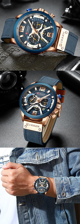 Luxury Military Leather Wrist Watch